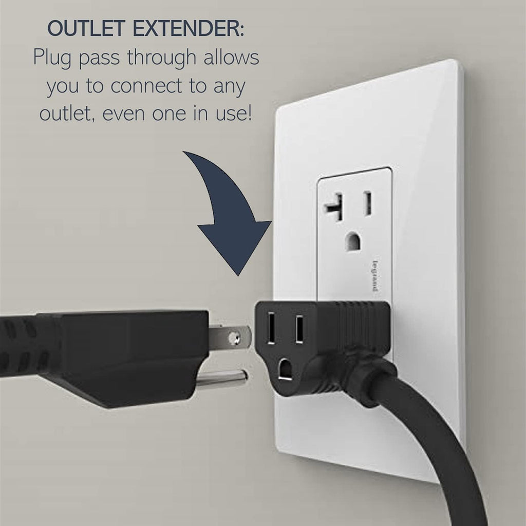 Furniture Power Center with USB and Switch, Recessed Power Strip, 2 Outlets, 10 ft Cord, White P172