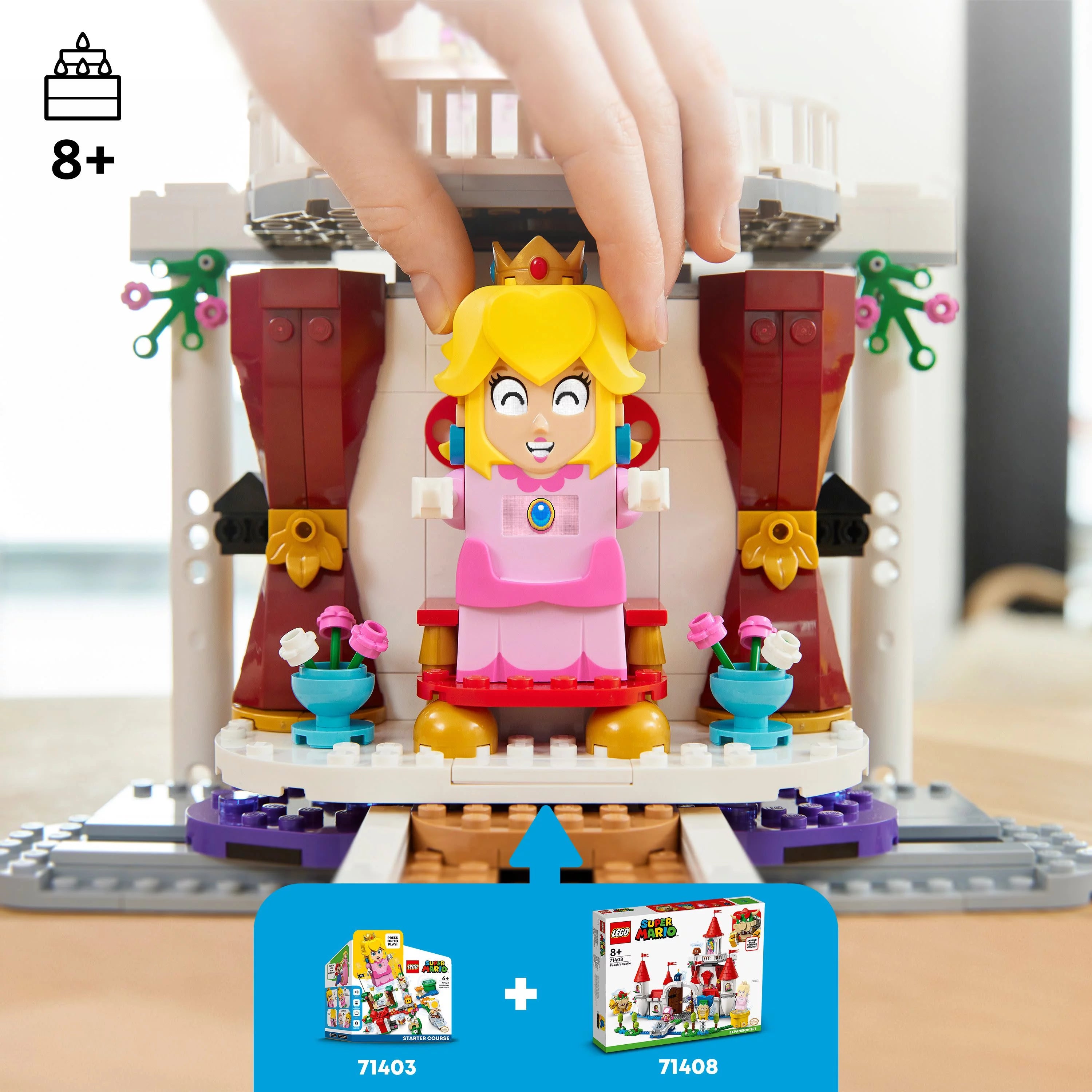 Peach’s Castle Expansion Set, Buildable Game Toy for Kids Aged 8 Plus D8566