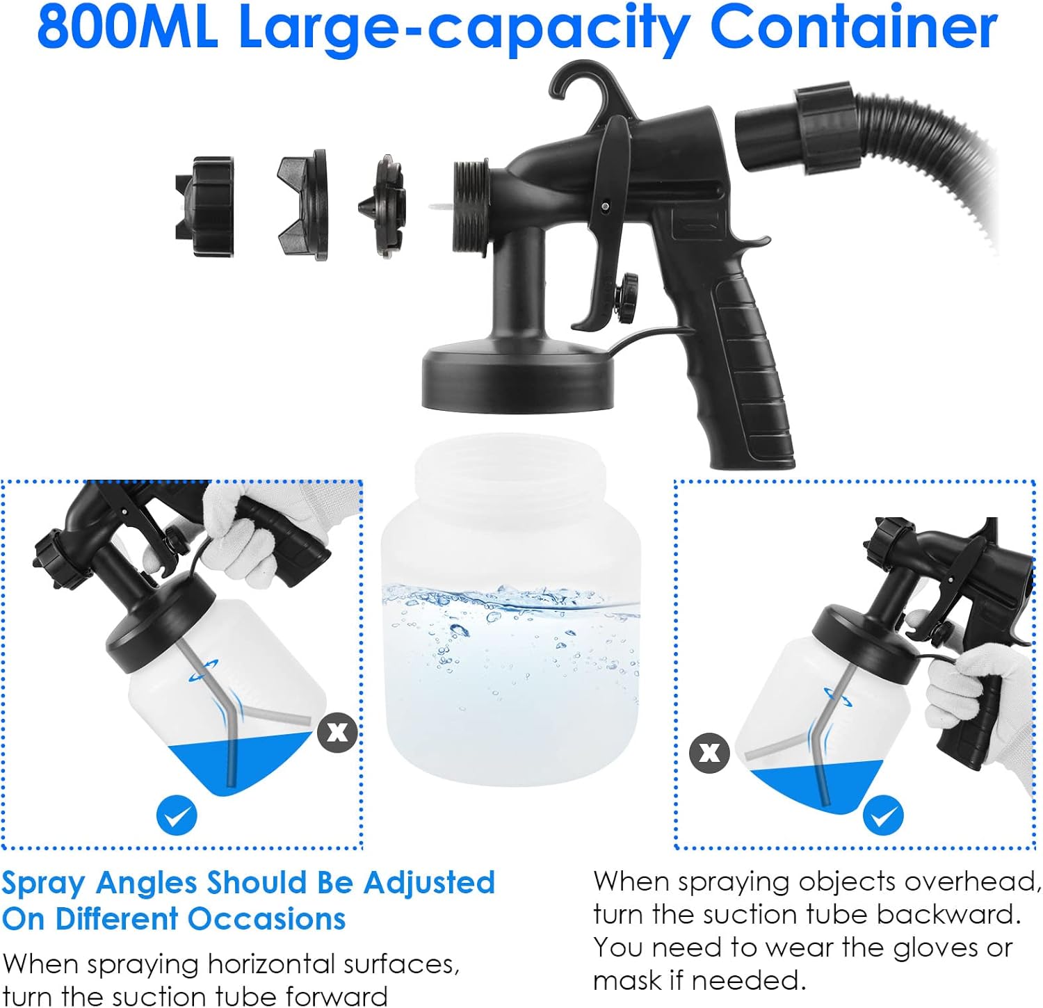 HVLP Paint Sprayer with 3 Patterns and 800ml Container R115653