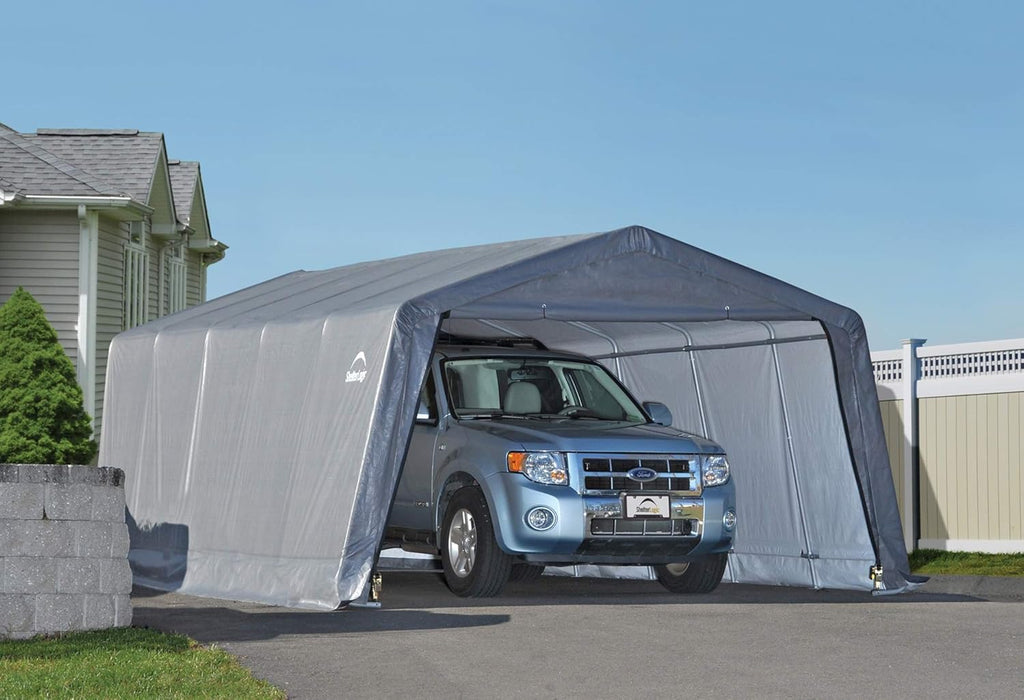 Peak Style Garage-in-a-Box, Grey, 12 x 20 x 8 ft. Z4921
