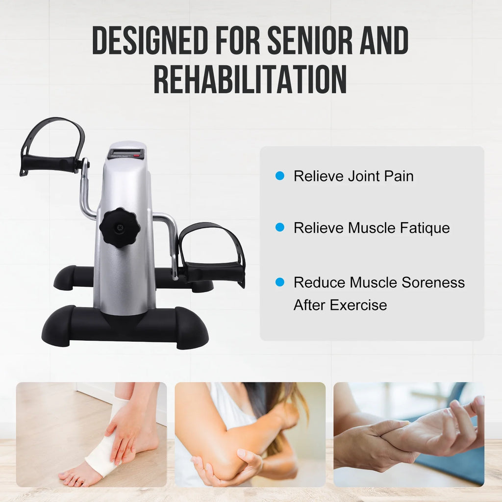 Under Desk Pedal Exerciser for Arm and Leg Workout with LCD Display C438