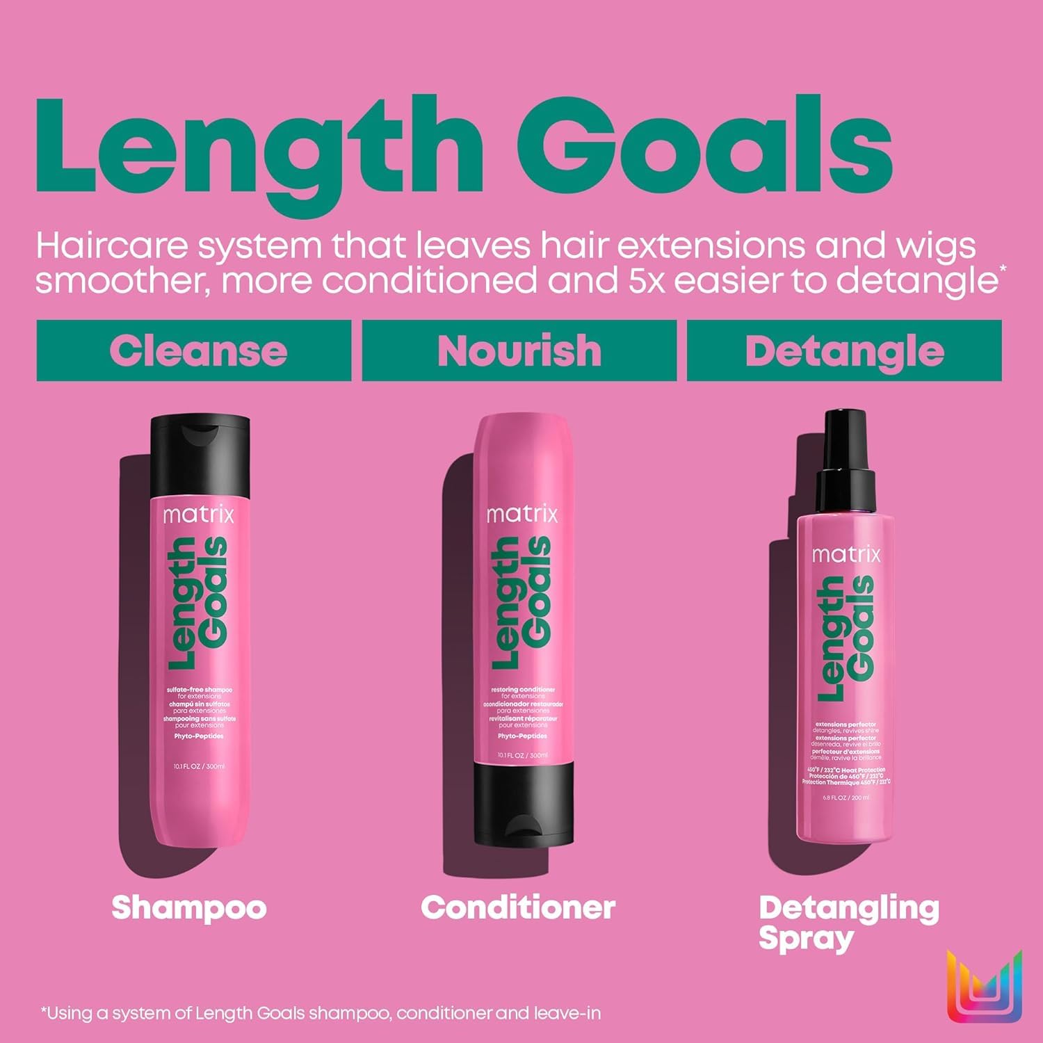 Length Goals Shampoo and Conditioner Set for Hair Extensions Z932