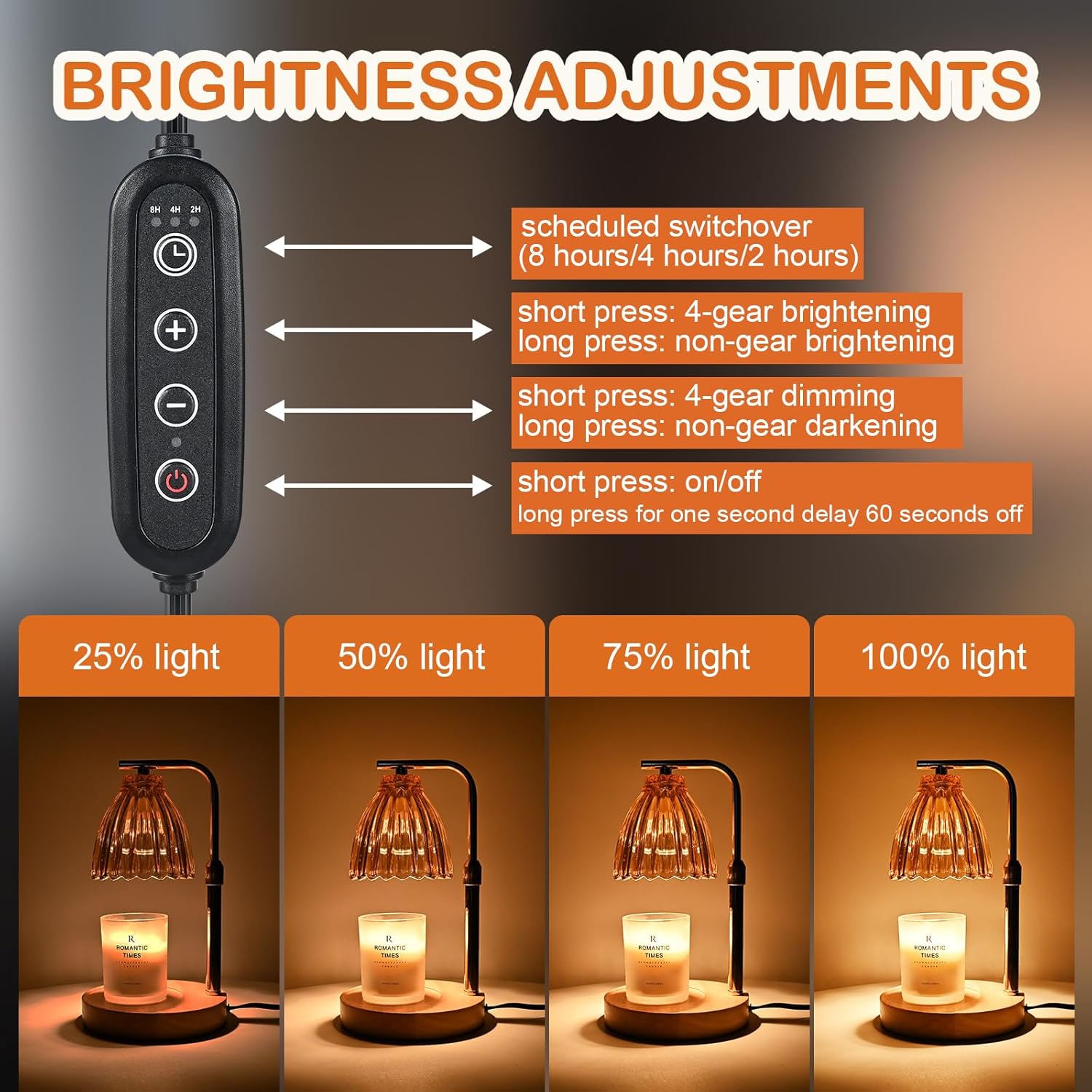 Candle Warmer Lamp with Timer and Dimmer for Wax Melts G802
