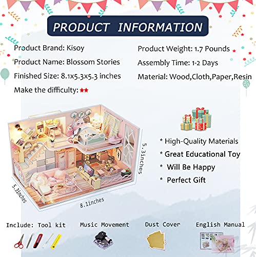 Dollhouse Miniature with Furniture Kit, Handmade DIY House Model Gift F854