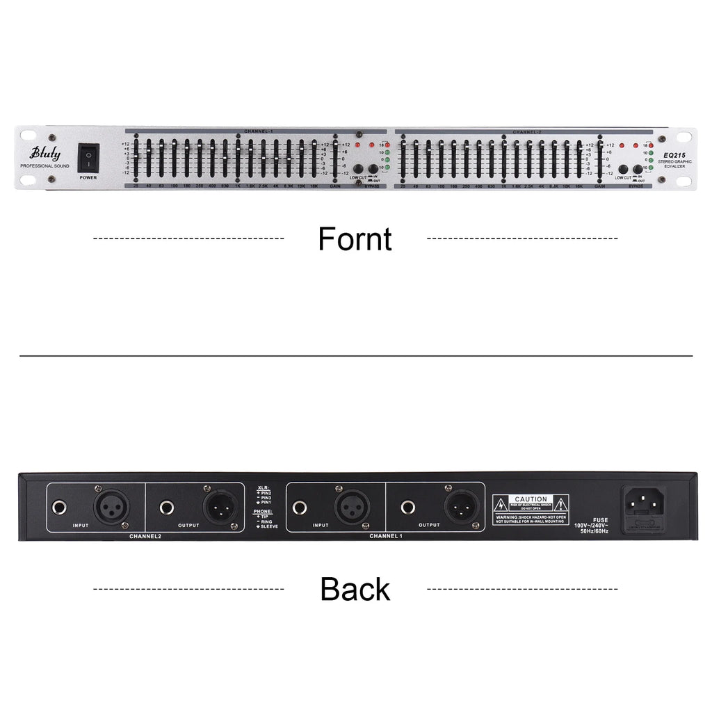 Dual Channel 15-Band Graphic Equalizer, 1U Rack Mount J604