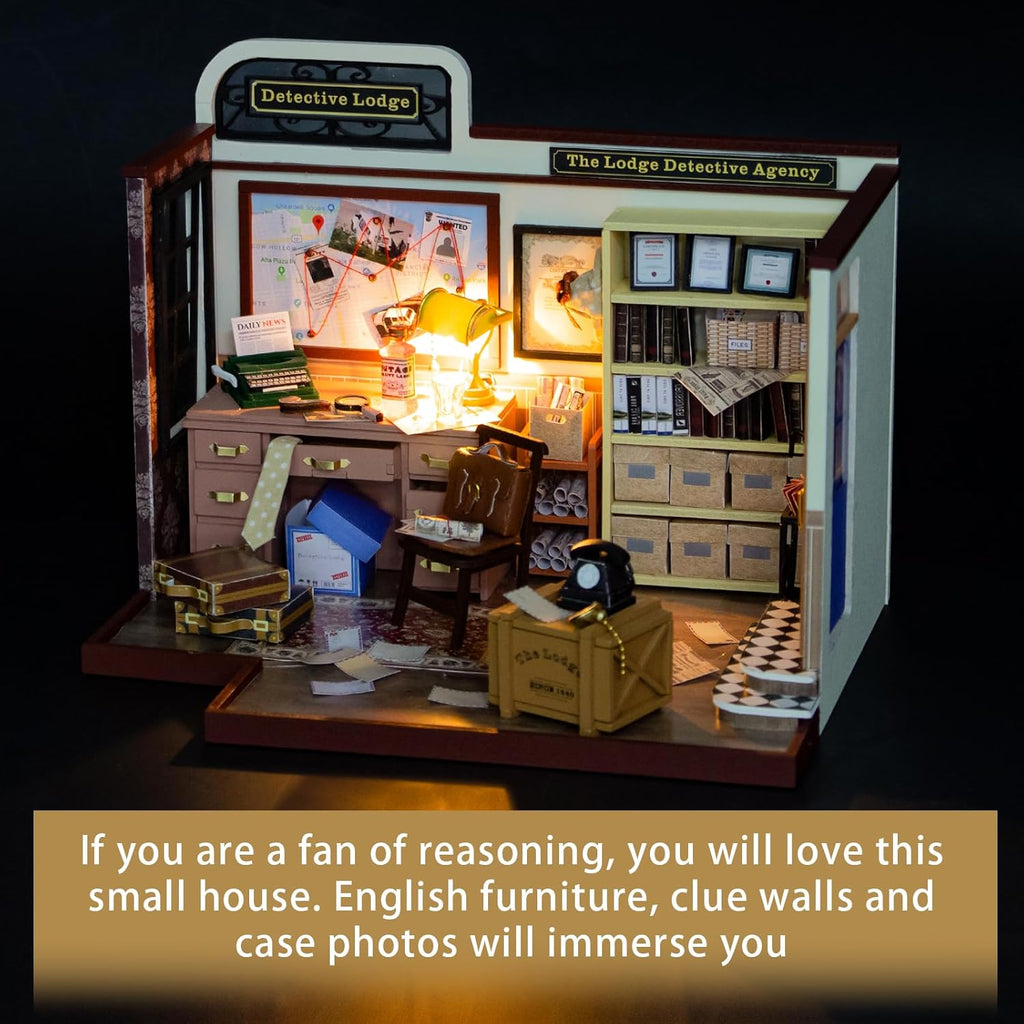 DIY Miniature House Kit with Furniture, 3D Wooden Dollhouse Model V836