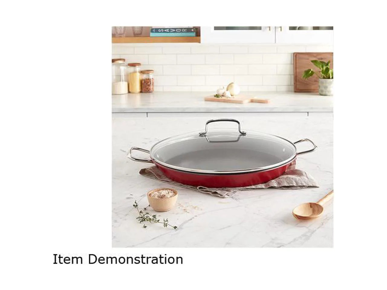 Non-Stick 15" Paella Pan with Glass Lid B5736