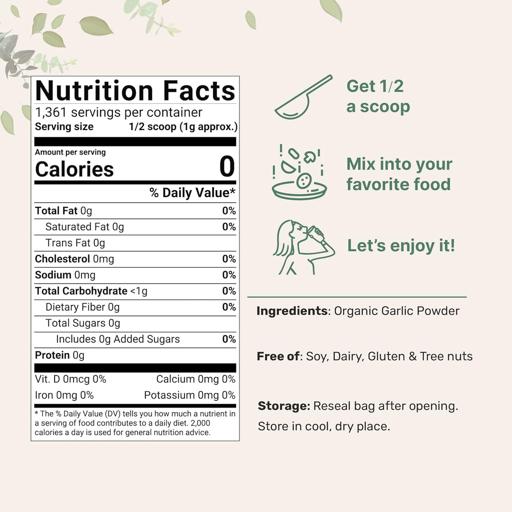 Organic Garlic Powder, 3lbs, Culinary Grade, Non-GMO B475