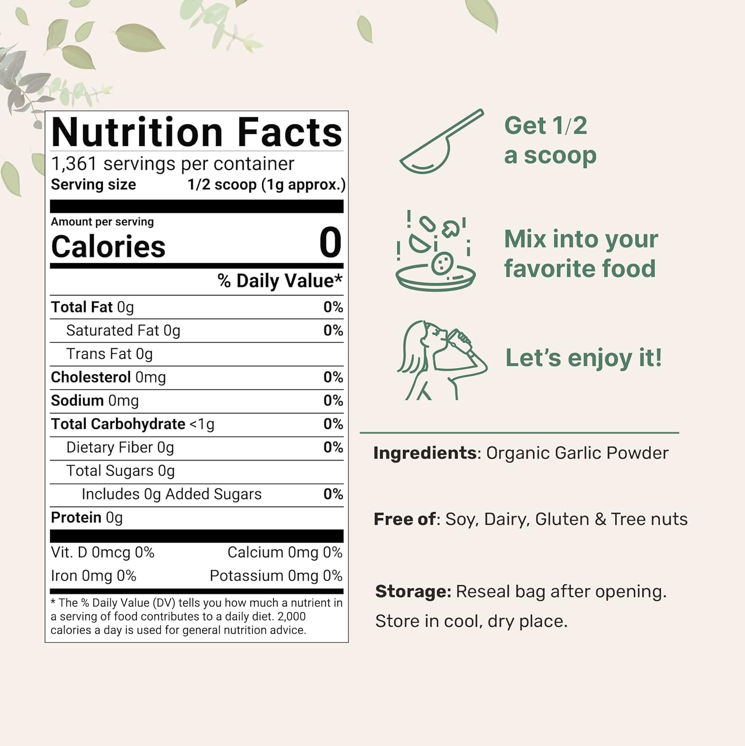 Organic Garlic Powder, 3lbs, Culinary Grade, Non-GMO B475