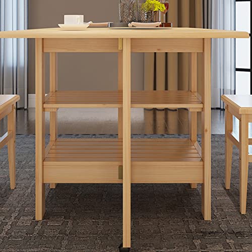 Foldable Dining Table with Wheels for Small Spaces T634