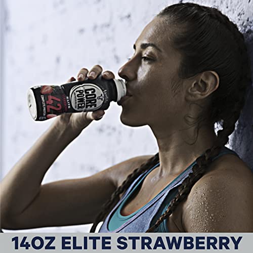 High Protein Milk Shake for Workout Recovery, Strawberry, 14 Fl Oz Y81871