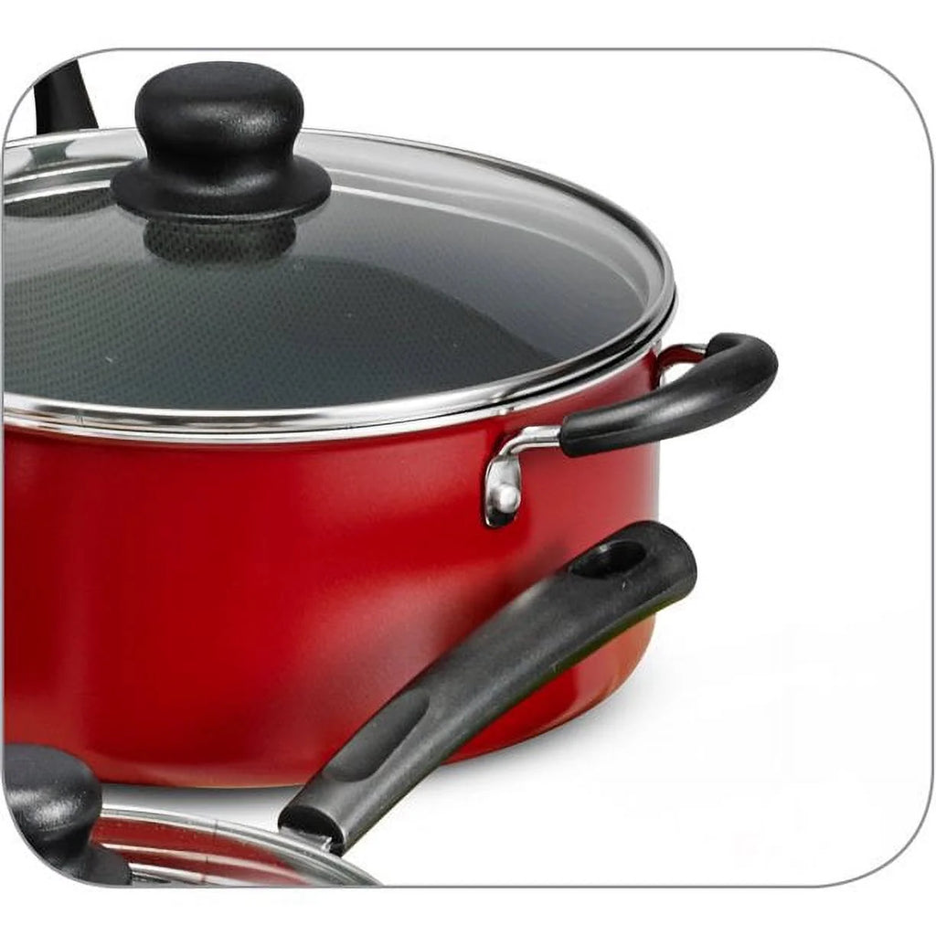 Non-stick Cookware Set 18 Pieces, Red U4324