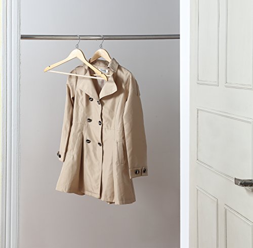 Wooden Hangers 50 Pack with Pants Bar and Shoulder Notches X361045