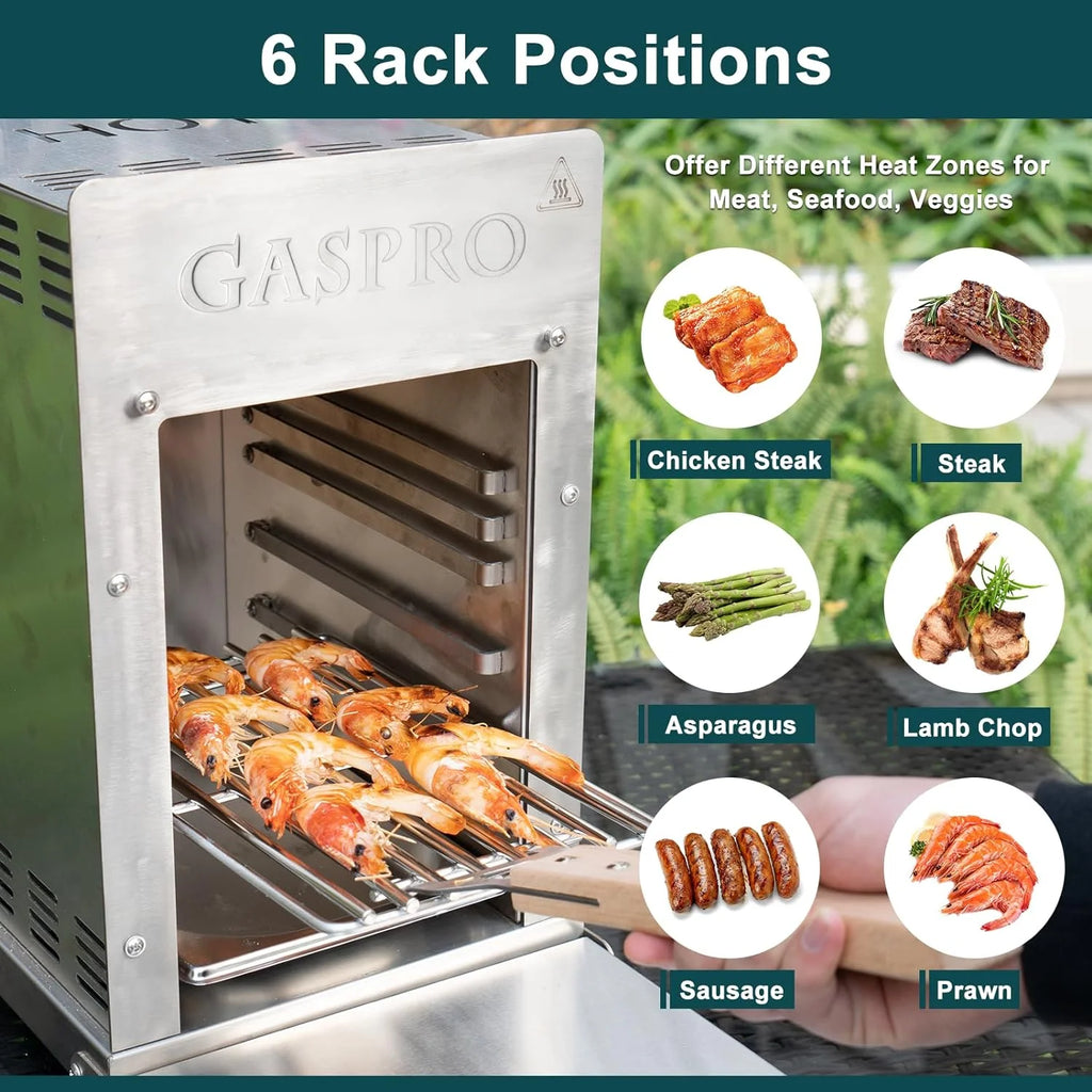 Outdoor Propane Gas Grill with Infrared Technology, Portable Stainless Steel O98252