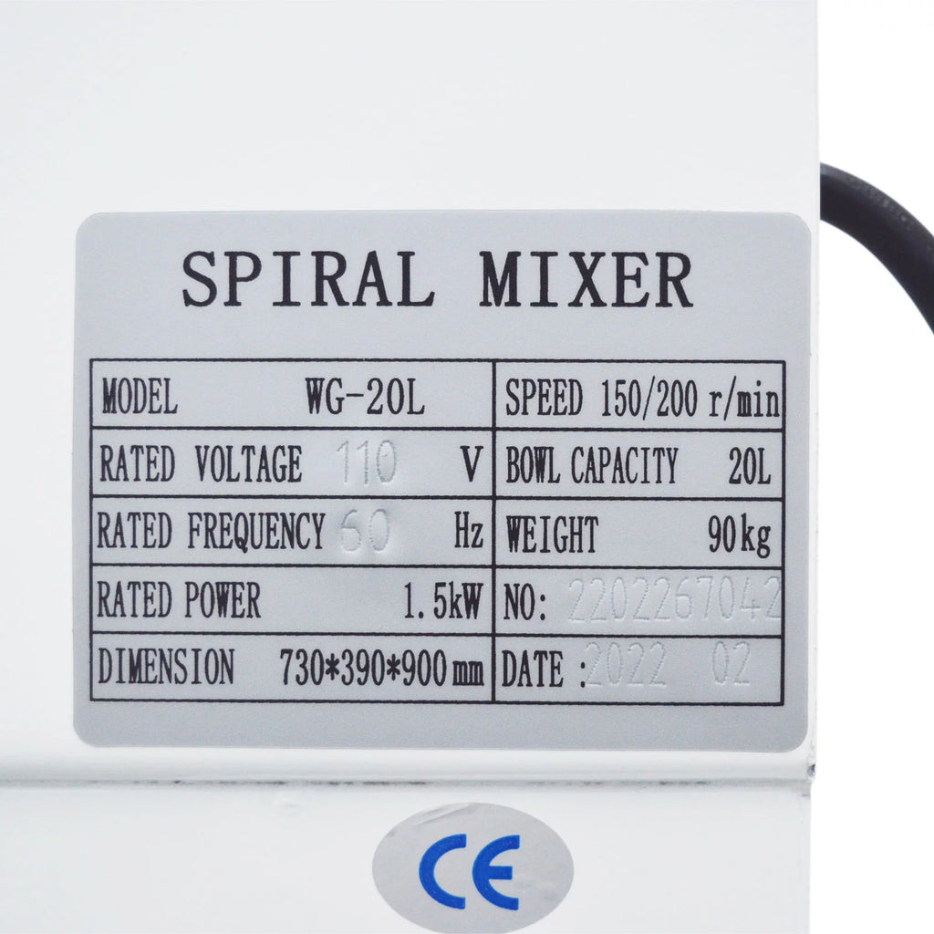 Dough Mixer 21QT Kneading Machine for Bakeries Restaurants Pizzeria U336469