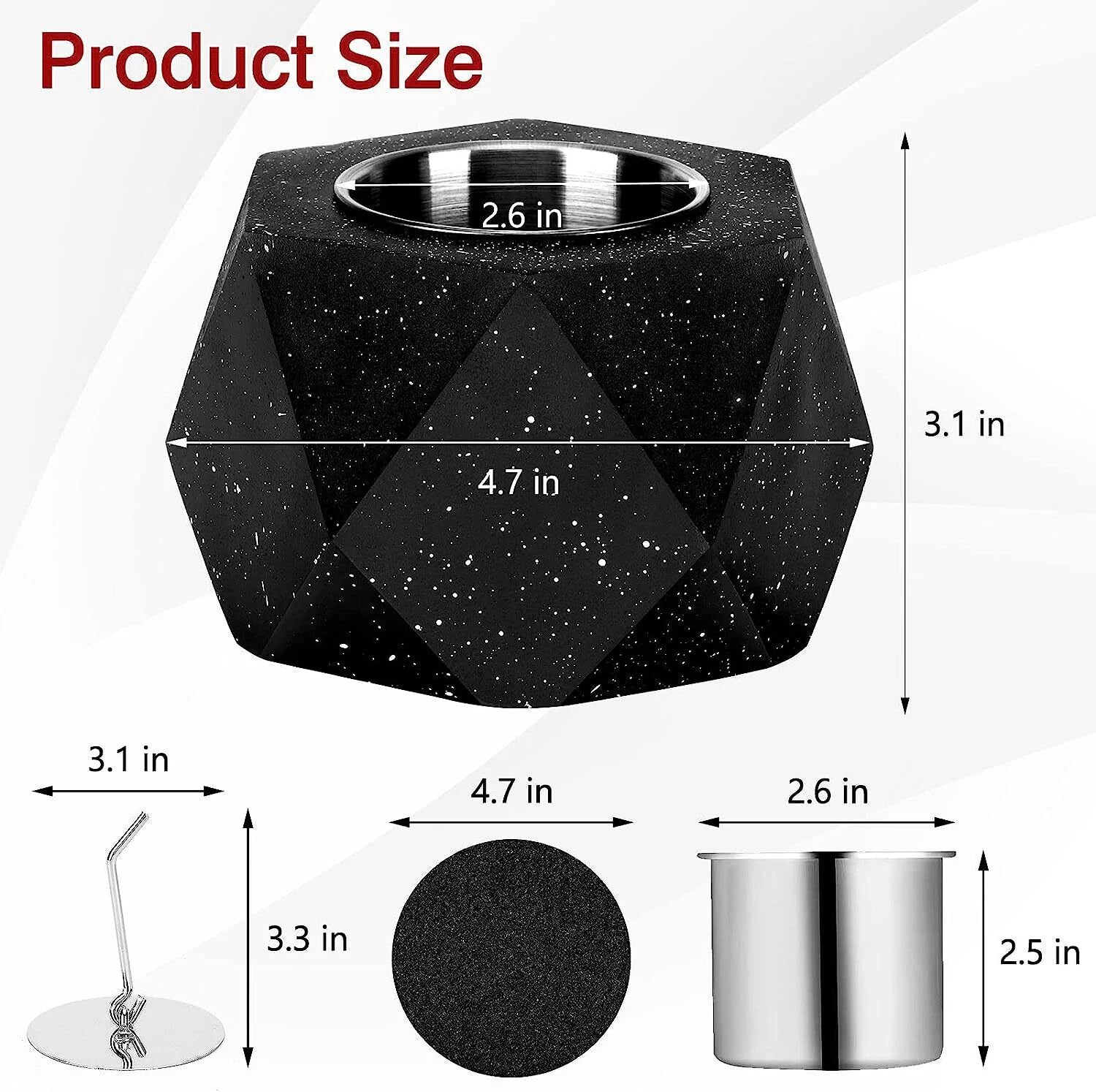 Concrete Tabletop Fire Pit Bowl for Indoor Outdoor Patio R3927
