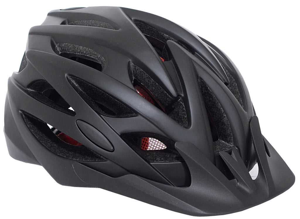 Adult Bike Helmet, Matte Black/Red, Easy Twist Adjustment, 24 Vents M74602