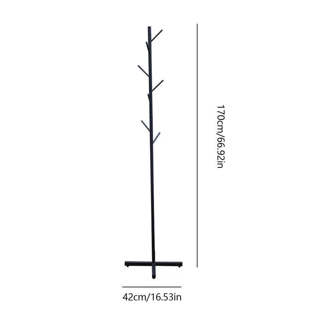 Coat Rack with 7 Hooks, Free Standing Metal Hat and Clothes Organizer B7793
