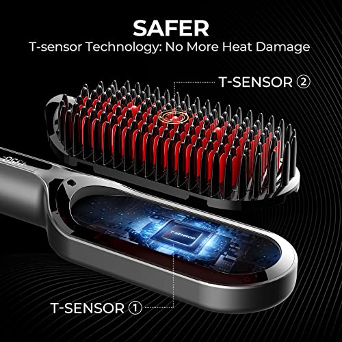 Ionic Hair Straightener Brush with Dense Bristles Y812769