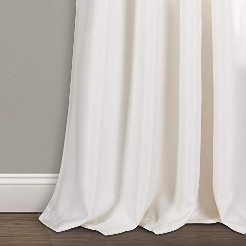 Weeping Flower Light Filtering Window Curtain Panels, Navy, 52"W x 63"L Z740