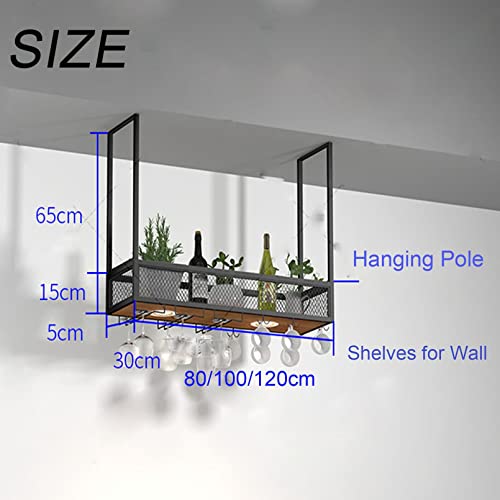 Hanging Wine Rack with Upside Down Wine Glass Holder C663677