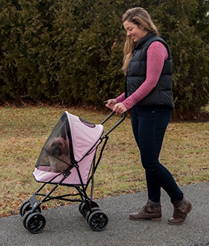 Pet Stroller, Compact Easy Fold, for Cats and Dogs up to 15 lbs S56225