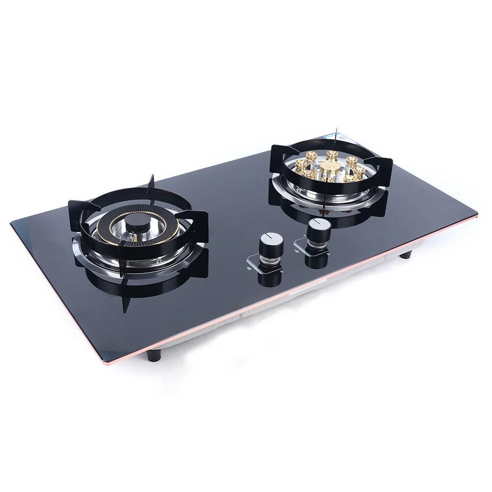 2-Burner Built-In Gas Cooktop with Tempered Glass Z132