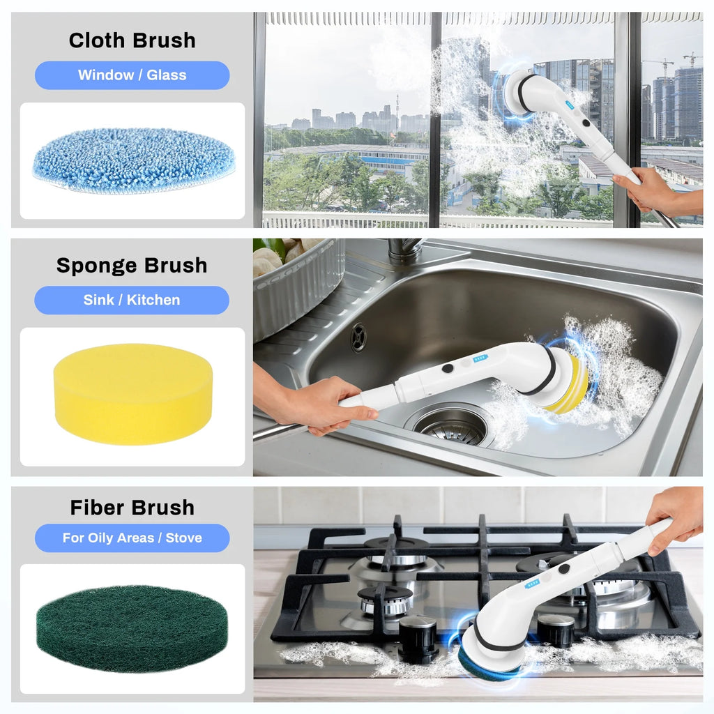 Electric Spin Scrubber for Bathroom, Shower Cleaning Brush Kit S35266