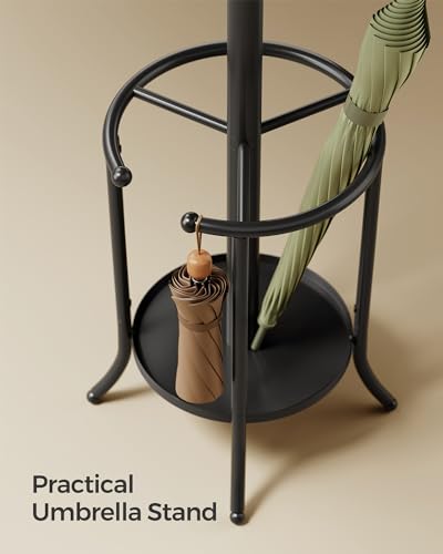 Freestanding Coat Rack with 12 Hooks and Umbrella Holder O45112