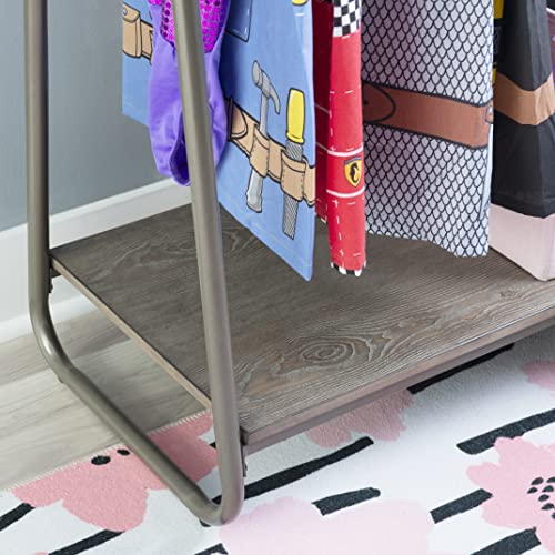 Modern Clothing Rack with Wooden Shelf L200