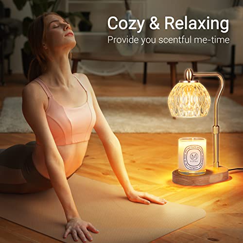 Candle Warmer Lamp with Timer and Dimmer, Height Adjustable, 2 Bulbs I55863