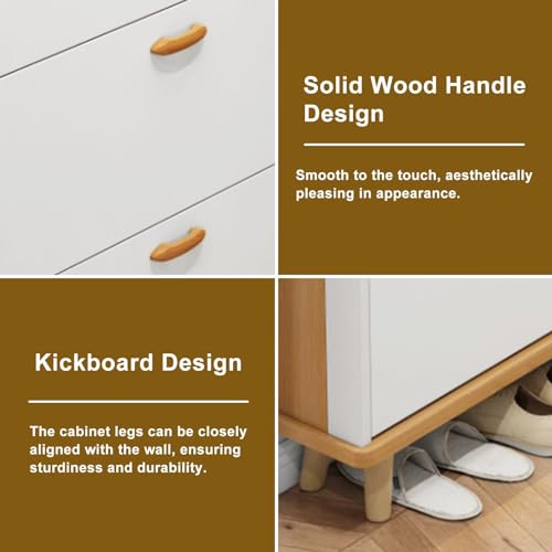 Shoe Cabinet with 3 Drawers, Wooden Entryway Organizer O45951