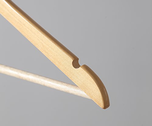 Wooden Hangers 50 Pack with Pants Bar and Shoulder Notches X361045