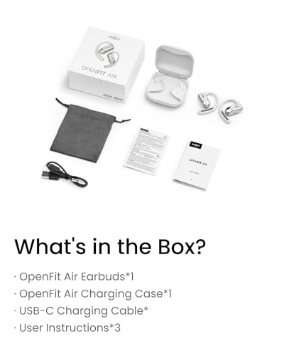 Open-Ear Wireless Earbuds with Secure Earhooks, Water Resistant, Black E3892