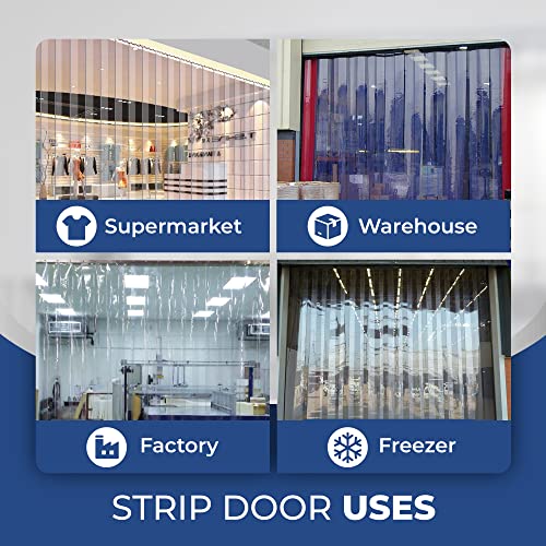 Clear PVC Strip Door Curtain Kit, 36 x 80 in, 8 in Wide Strips G29499