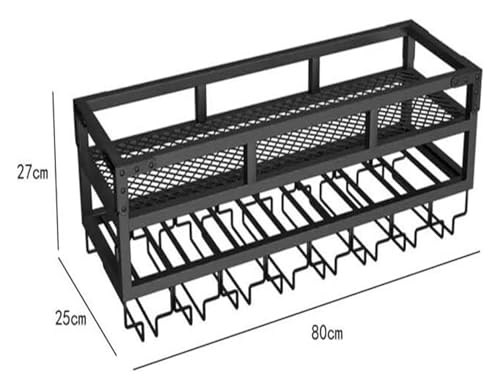 Floating Shelves with Wine Rack and LED Light E676617