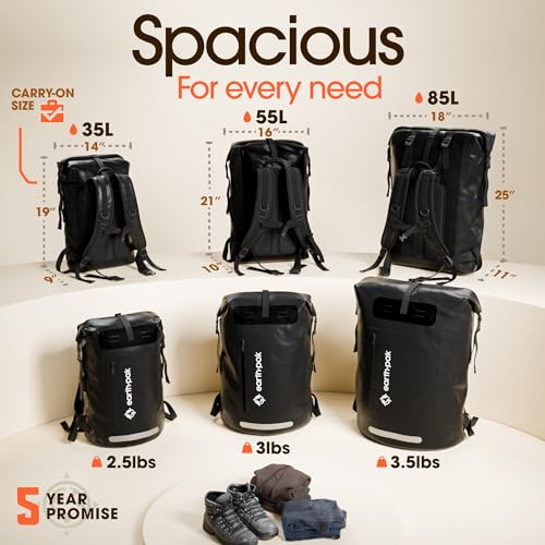 Waterproof Hiking Backpack with Roll-Top Closure, 35L C19873