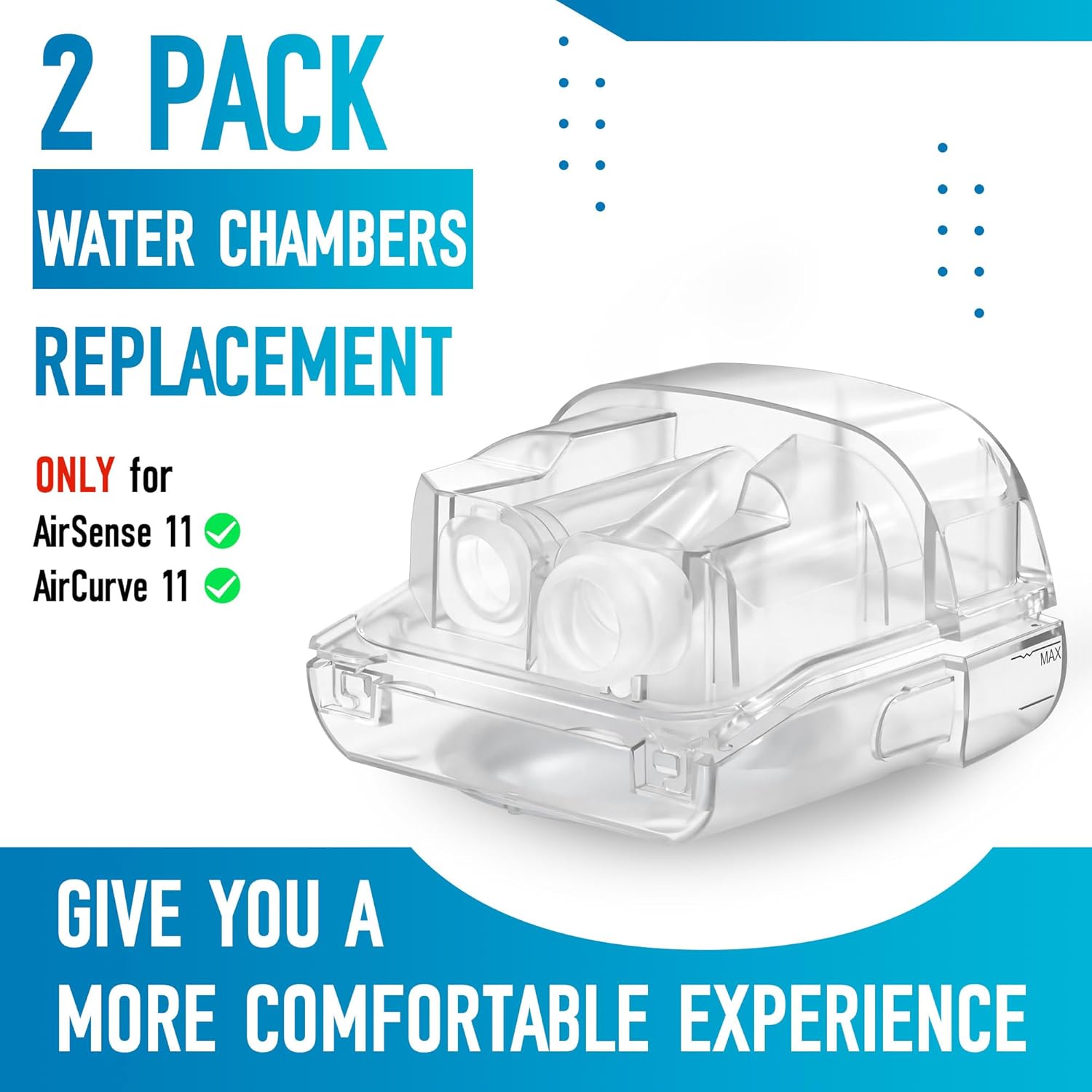 2 Pack Replacement Water Chambers for AirSense 11 and AirCurve 11 N541188