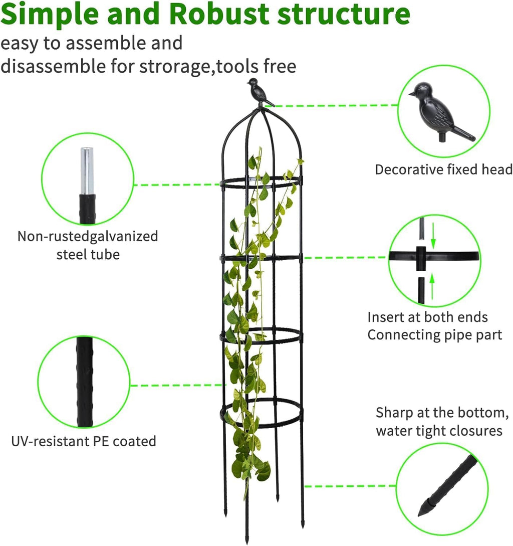 Garden Trellis for Climbing Plants Outdoor, 6ft Tall Plant Support U94727