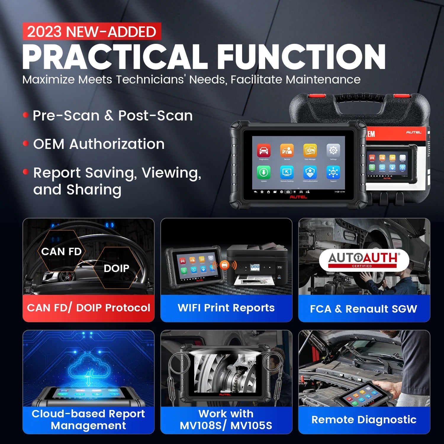 Car Diagnostic Scan Tool with Bidirectional Control and 40+ Resets T93272