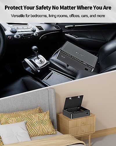 Biometric Gun Safe for Handgun with Fingerprint and Keypad Access M8827