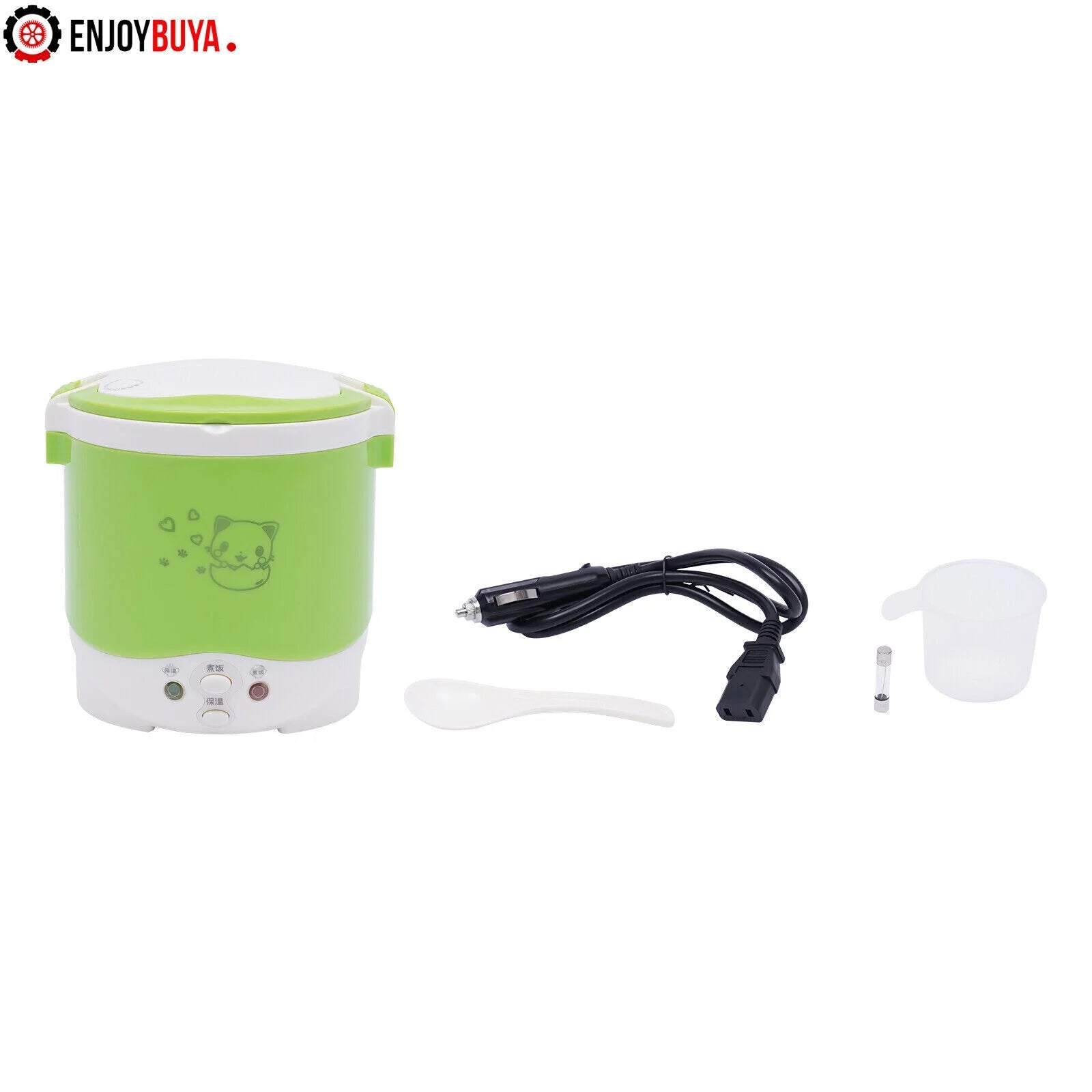 Mini Electric Rice Cooker 1L for Camping Travel with Measuring Cup and Spoon S667536