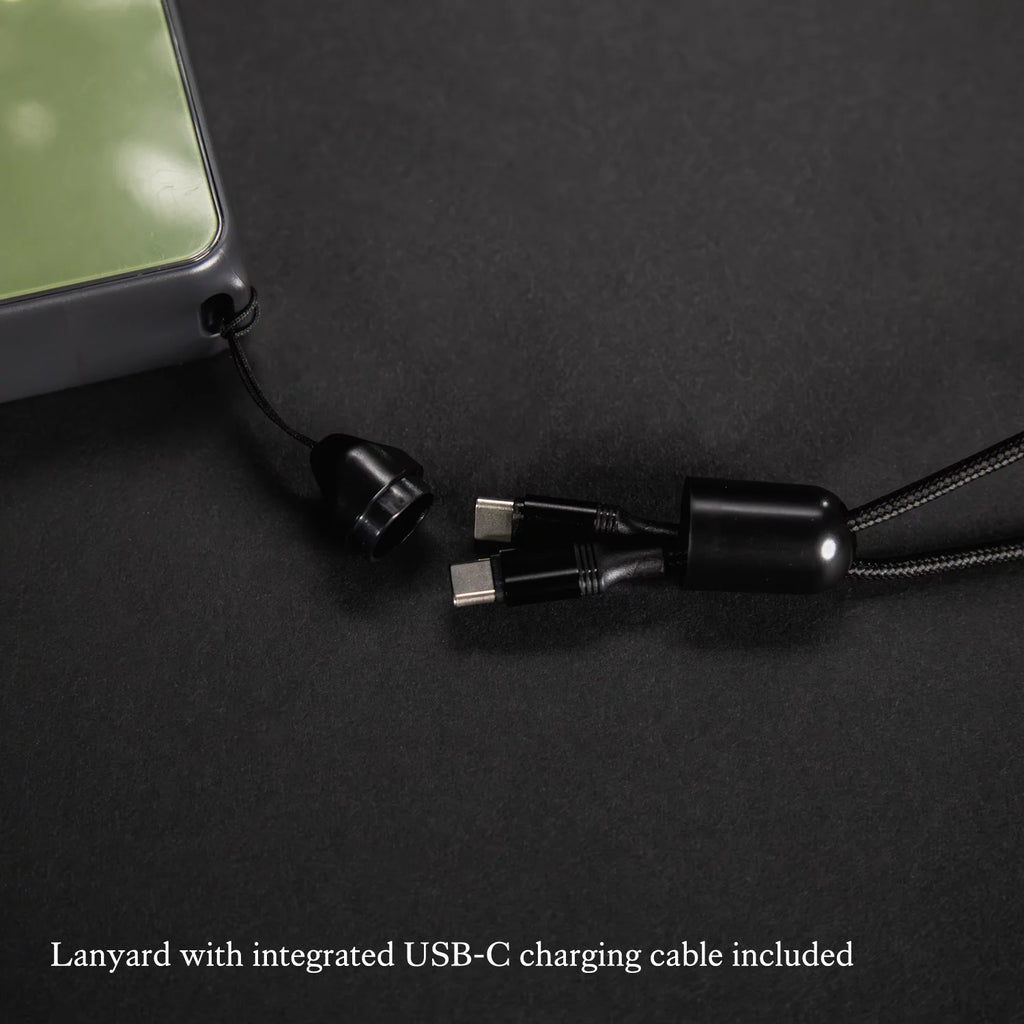 10000 mAh Portable Power Bank with 20W Fast Charge and Built-in Lanyard Charging Cord D752