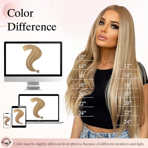 U Tip Hair Extensions Human Hair Keratin Fusion 24 Inch Platinum Blonde T9973