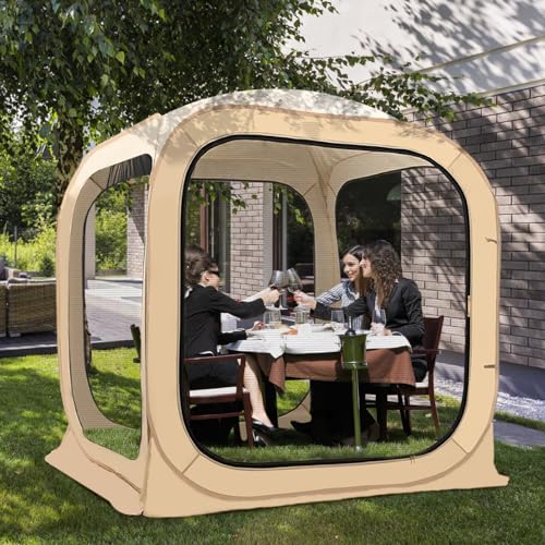 DoCred Sports Tent, Screen House Tent Instant Pop-Up Tent Shelter, Outdoor Screen Room Clear Tent Bubble Tent for Watching Sports Events, Camping, Fishing, Cheering