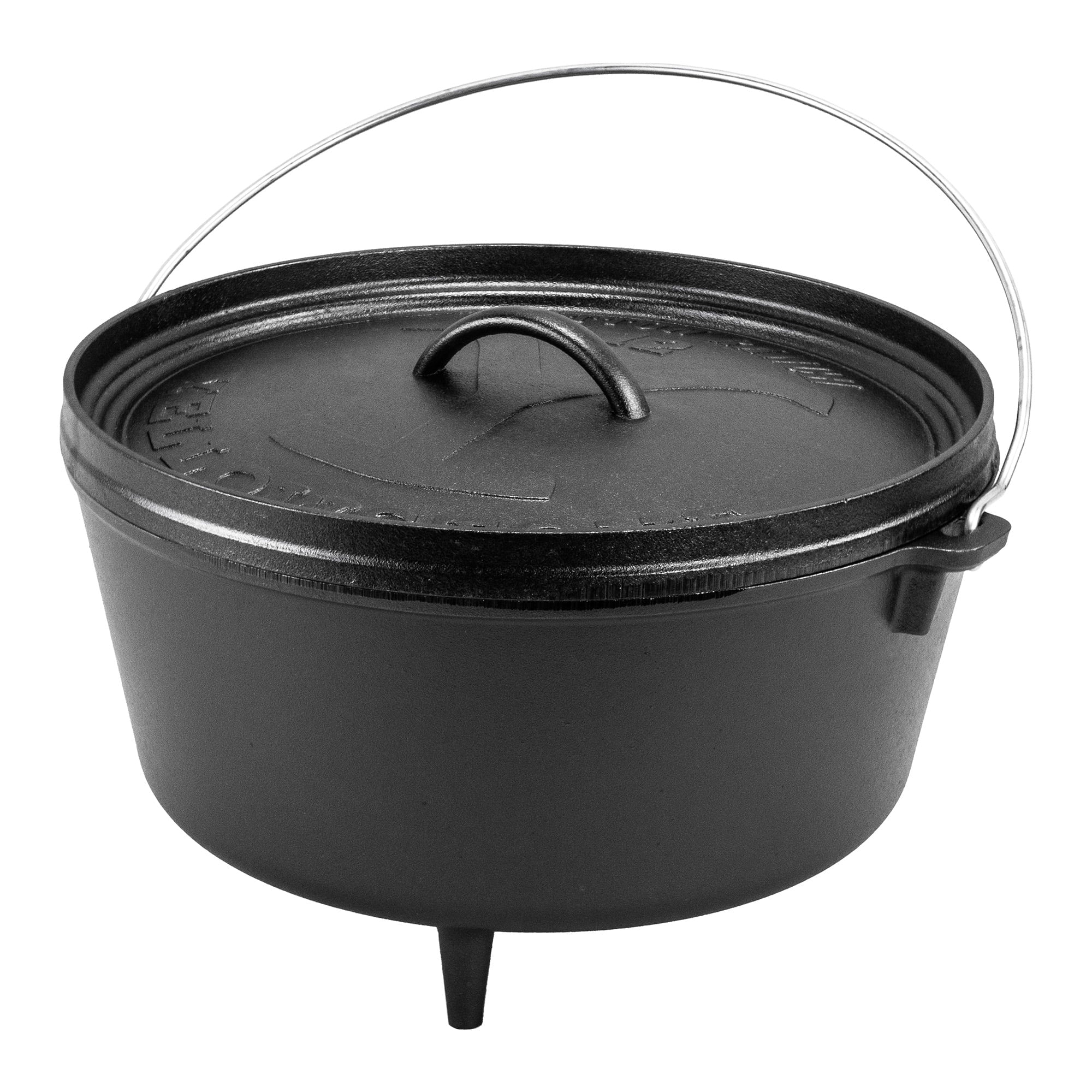 Seasoned Cast Iron Deep Camp Dutch Oven, 8 Quart P2796