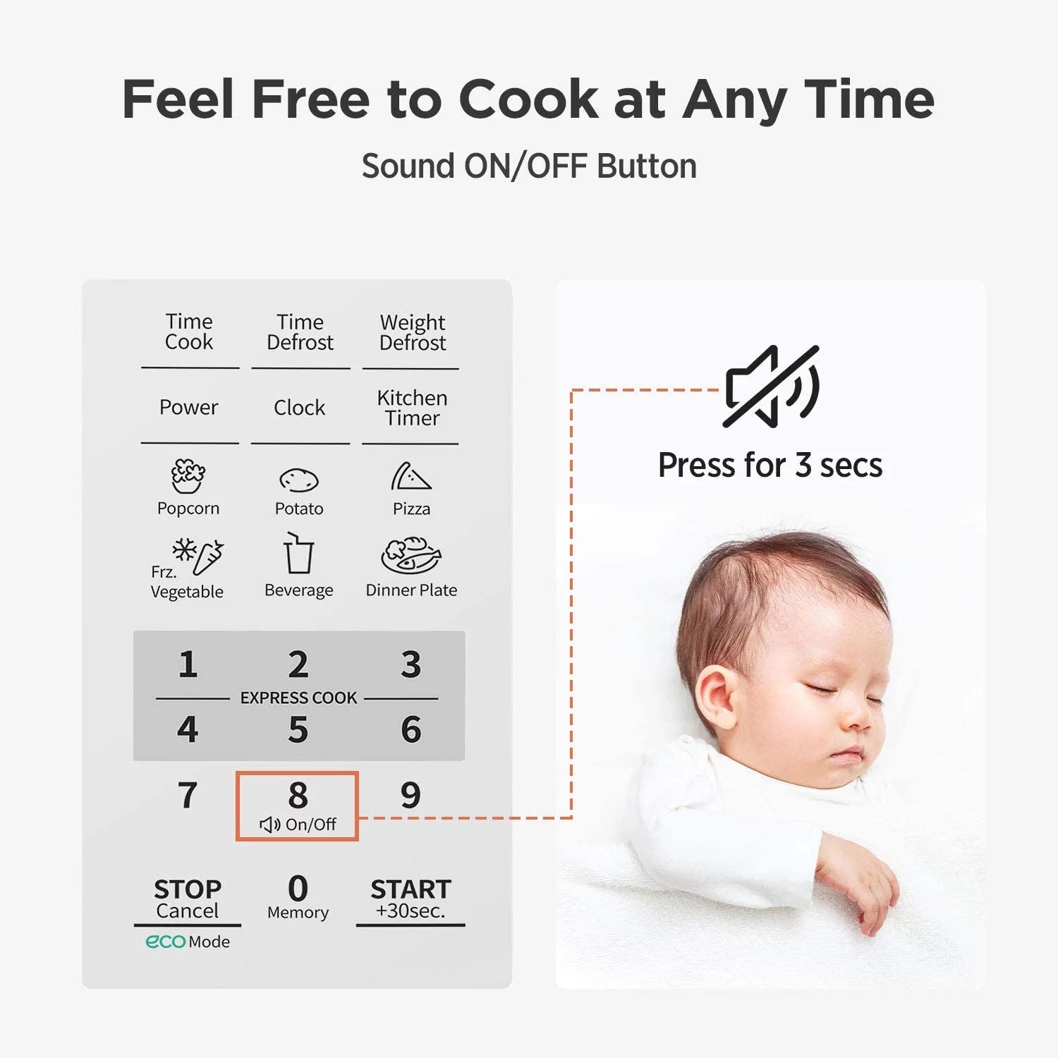 Countertop Microwave Oven with Sound On/Off and ECO Mode, 0.7 Cu Ft T21120