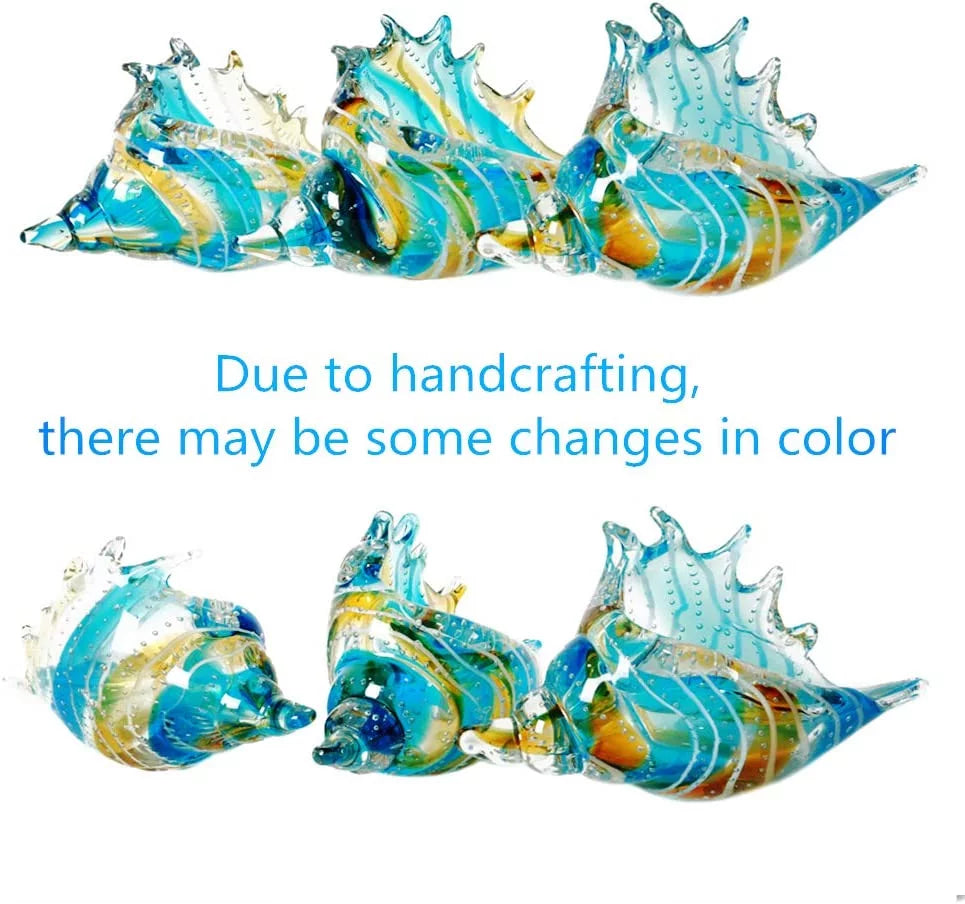 Hand Blown Glass Conch Figurine Sea Animal Home Decor R261392