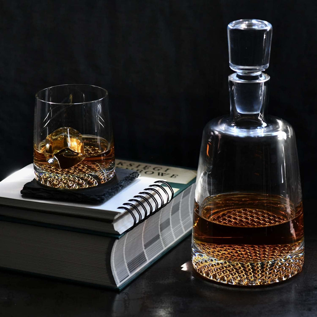 Whisky Glass Decanter Set with Crystal Carafe and 6 Glasses L8815