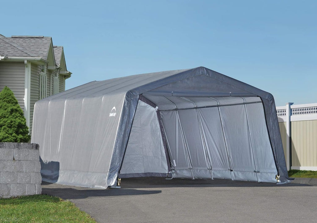 Peak Style Garage-in-a-Box, Grey, 12 x 20 x 8 ft. Z4921